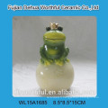 Ceramic Cute Green Grug Design Piggy Bank